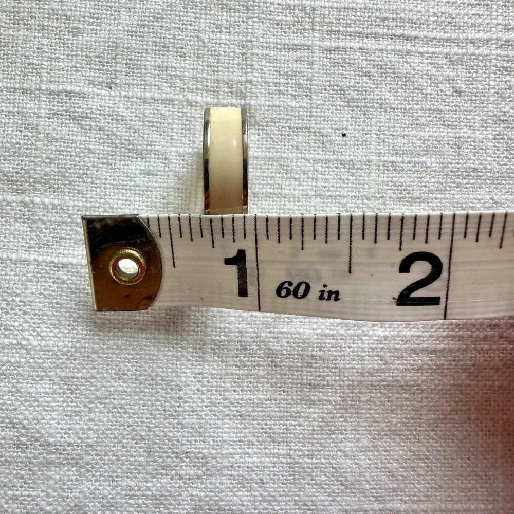 Vintage Cream Enamel Hoop Earrings Gold‎ Tone Small Hoop Earrings Women 90s